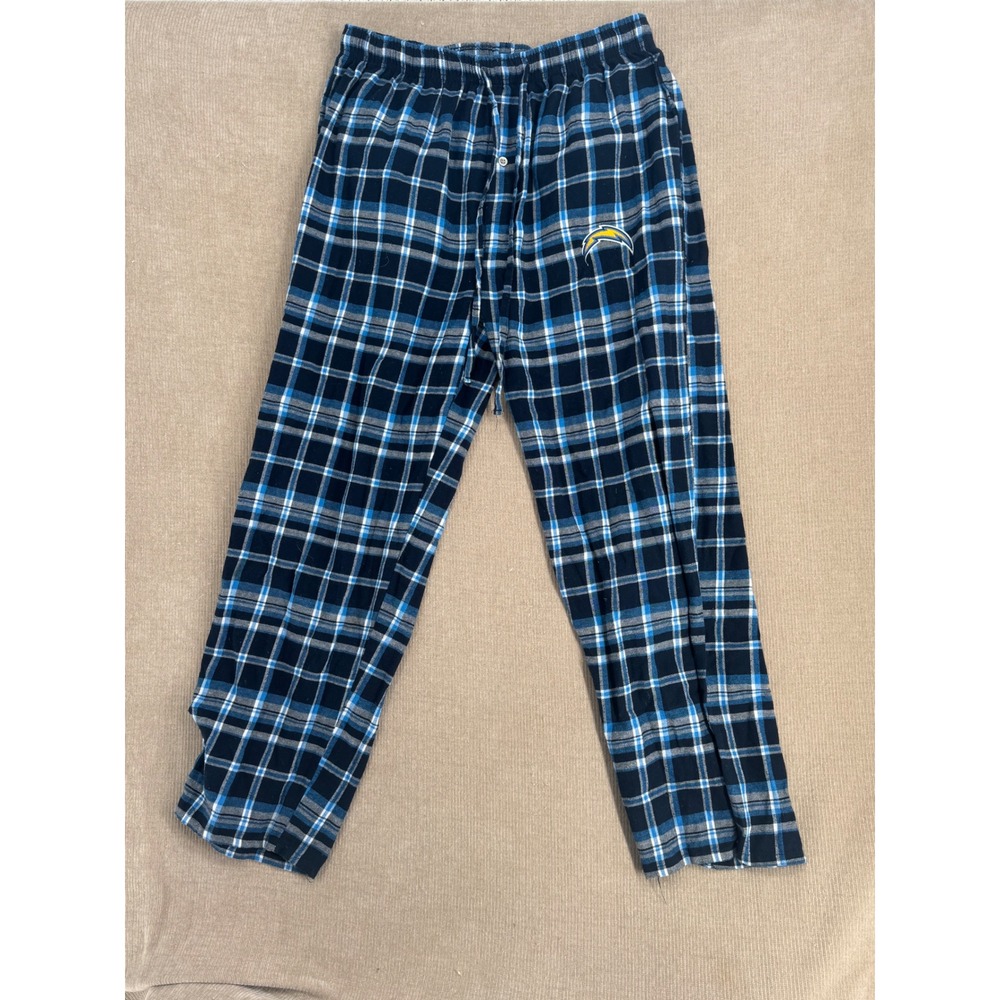 NFL Team Apparel Los Angeles Chargers Plaid Pajama Pants Mens Large Blue Lounge